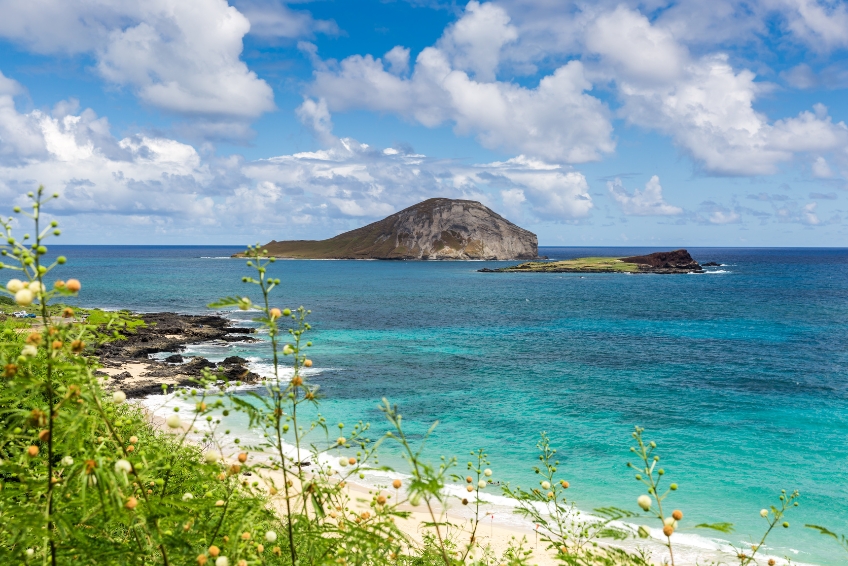Island off Waimanalo Beach Park in Oahu